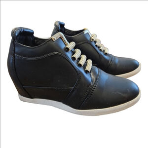 Women's Midnight Velvet Wedge slip-in shoes Size 7.5 Black